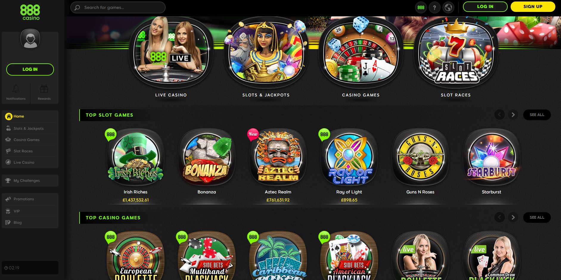 888 Casino Review - £88 Free + up to £1,500 Bonus Package